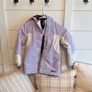 Lands' End Lavender and Cream Kids Raincoat